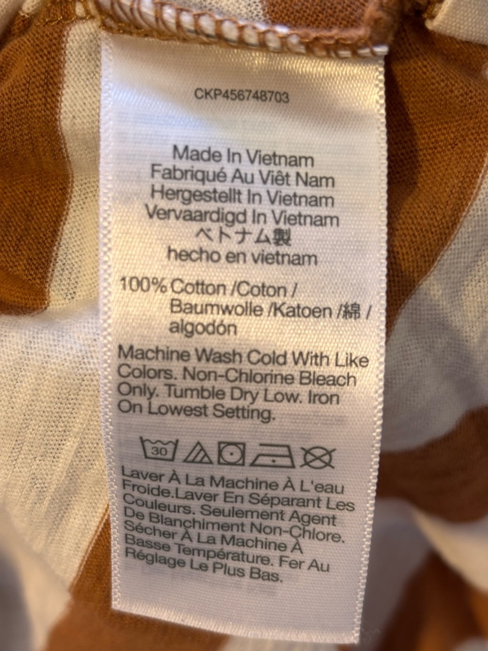 🌸 Madewell Women’s Medium Striped Crewneck T-Shirt Rust/Cream - Picture 4 of 5